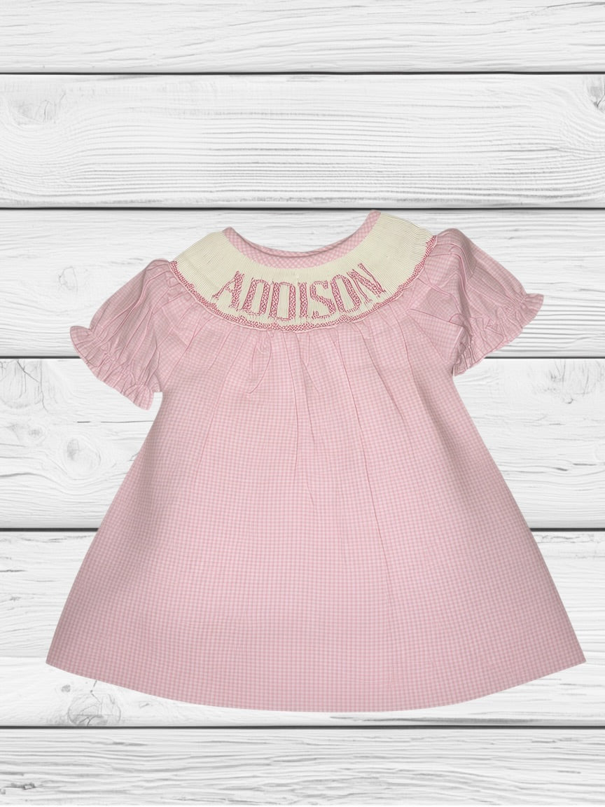 Addison - 3M - Pinking Gingham - Custom Emmie Dress
