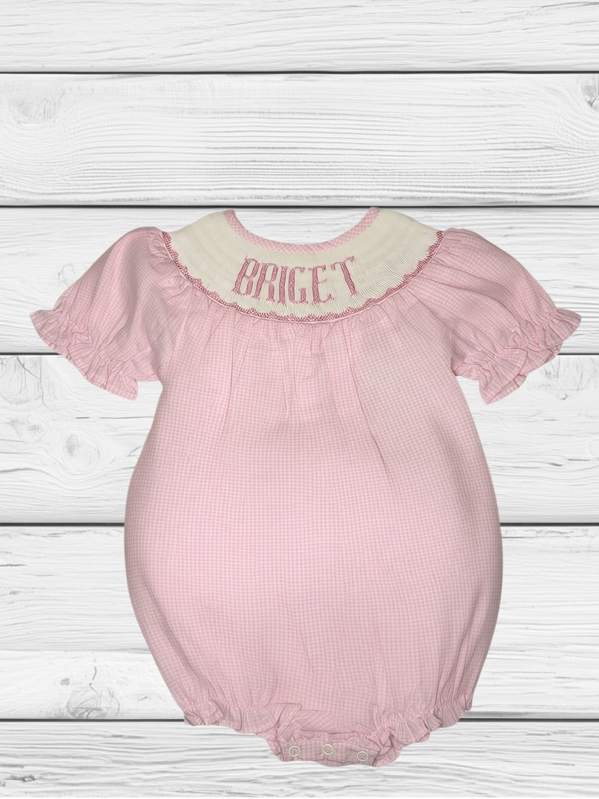 Briget - 12M - Pinking Gingham - Custom Annie Bubble