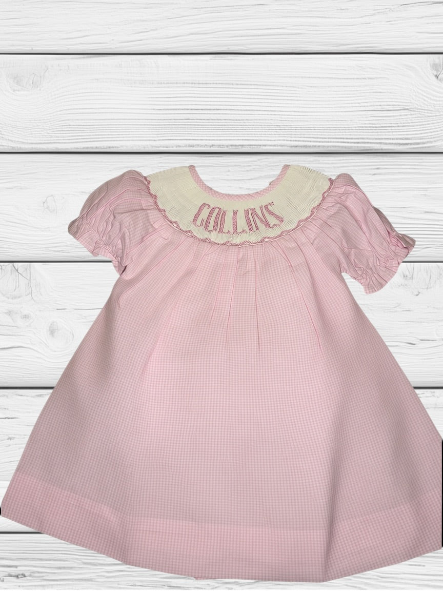 Collins - 9M - Pinking Gingham - Custom Emmie Dress