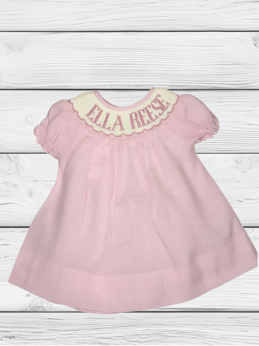 Ella Reese - 3M - Pinking Gingham - Custom Emmie Dress