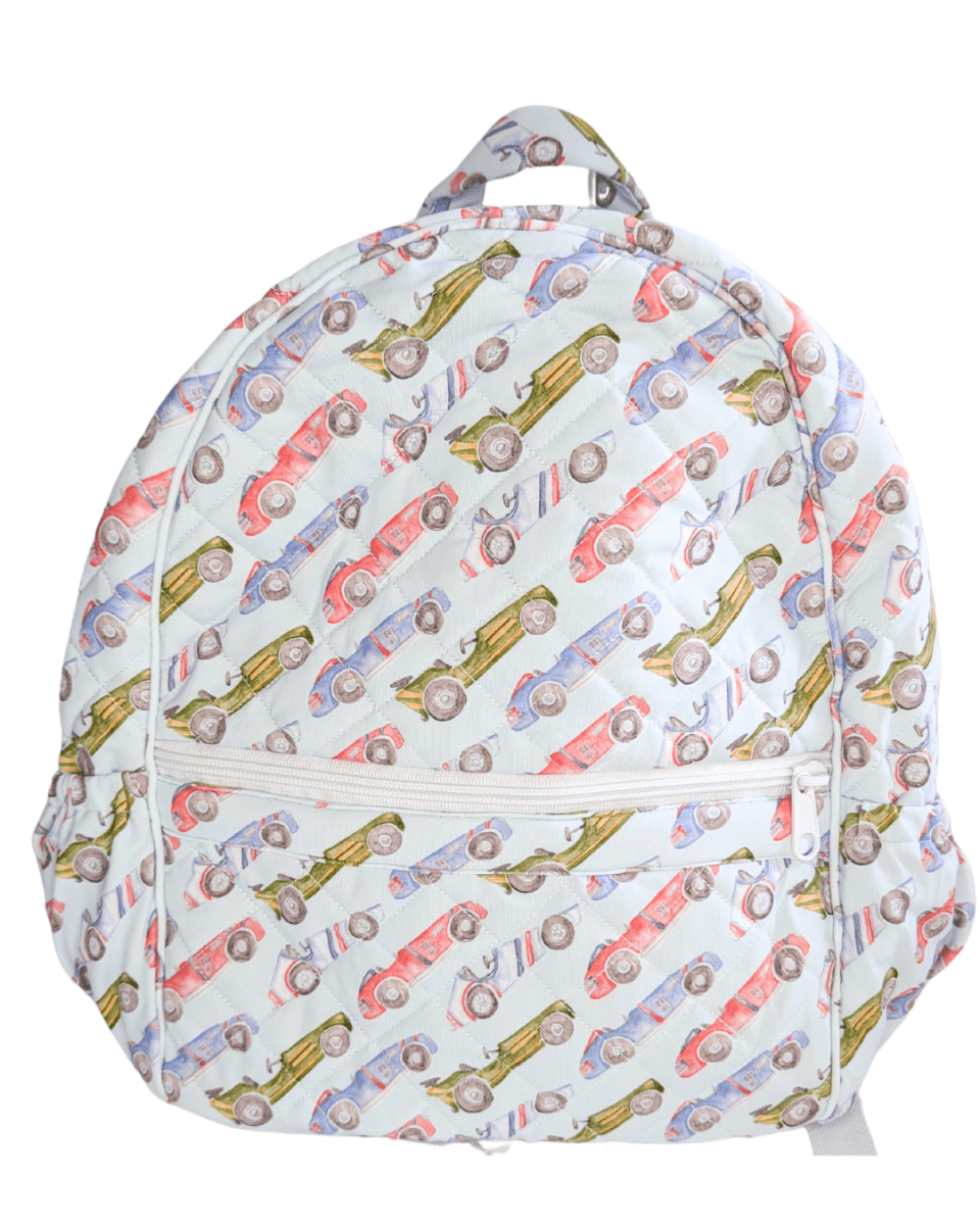 Custom Quilted Backpack - Driving Dapper - Ann + Reeves Kids