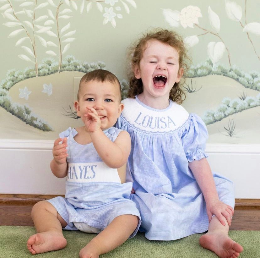 Gingham Got The Blues - Custom Emmie Dress - Ann + Reeves Kids