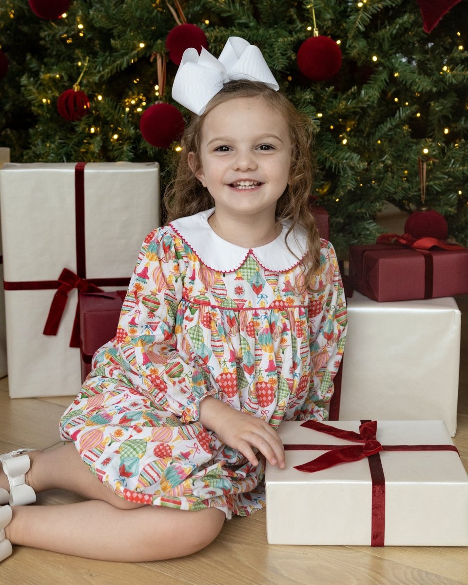 kids holiday dress Kids Red & White Dot Pom Pom Christmas Tree Tulle Dress – Little-Minnows
