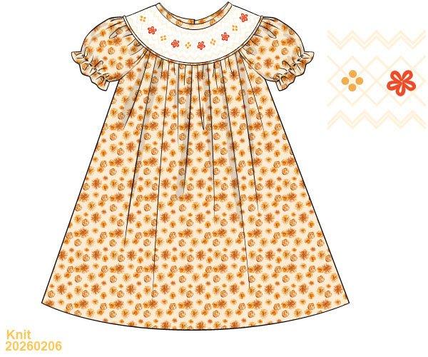 Pom Pom Party - Orange Edition - Emmie Dress - Ann + Reeves Kids
