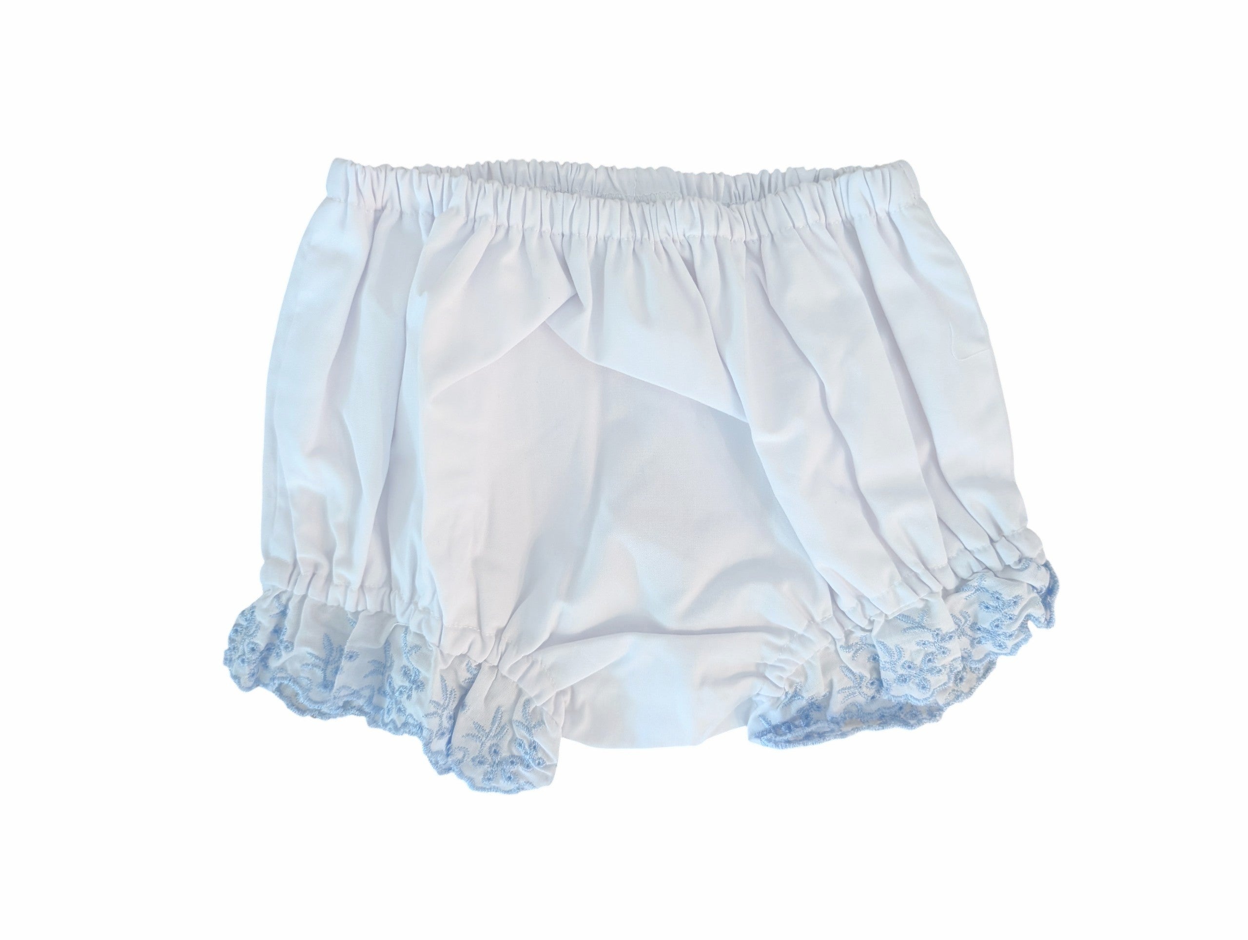 White Bloomers - Blue Trim