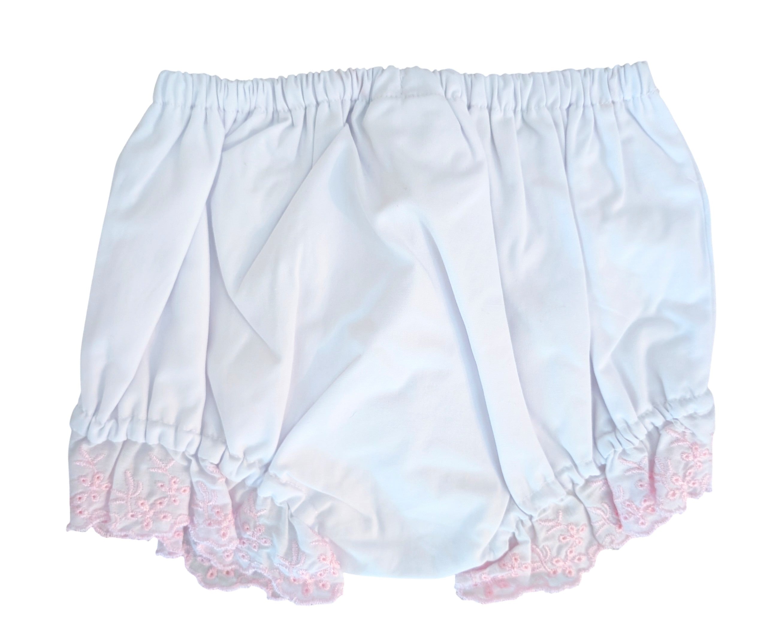 White Bloomers - Pink Trim
