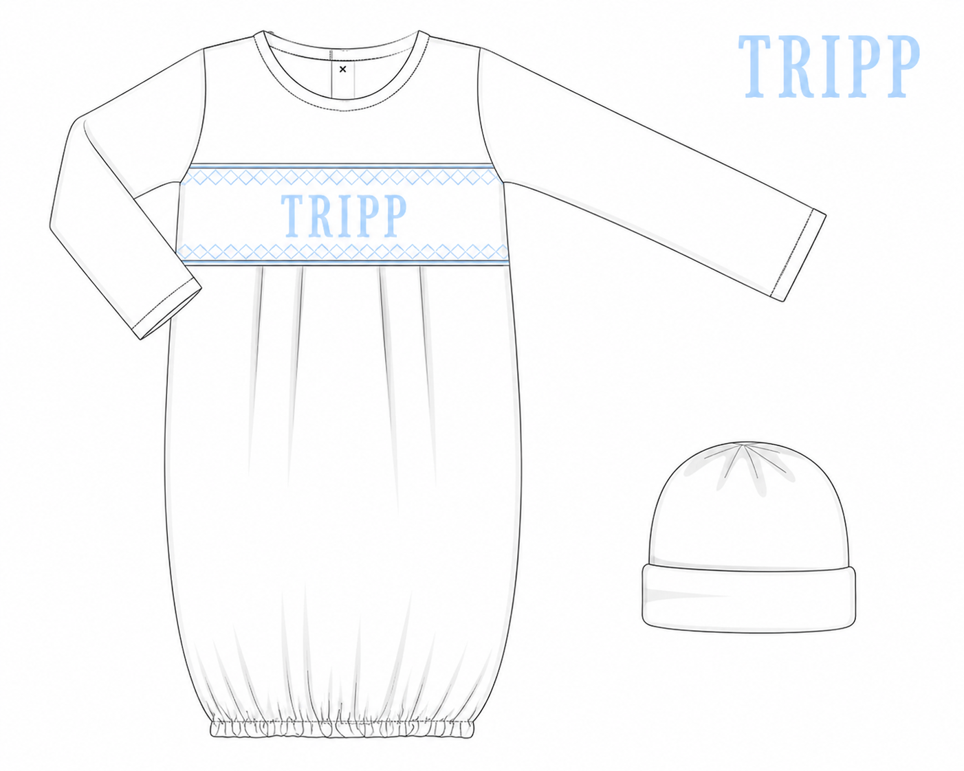 Tripp - 3M - Baby Snuggles Gown
