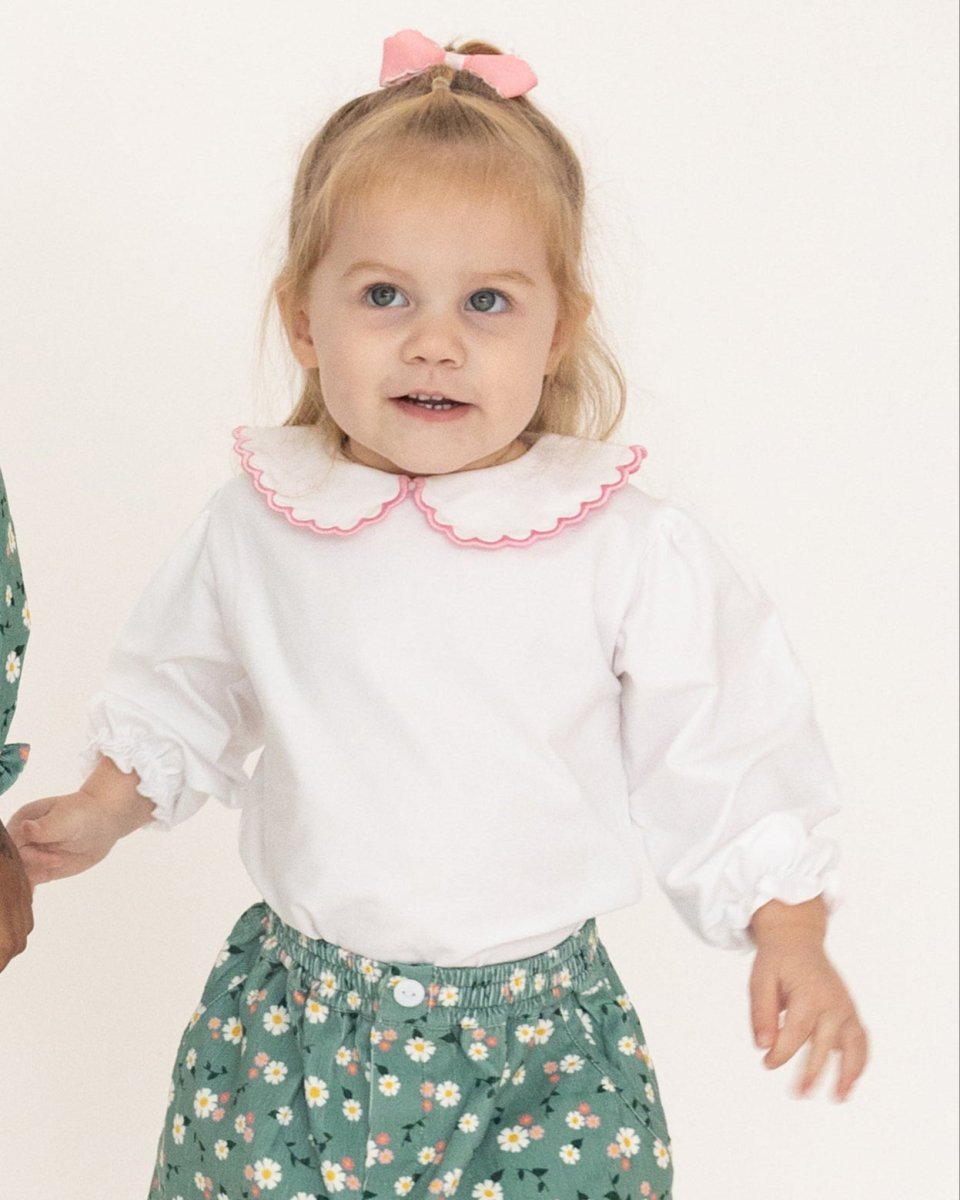 Scalloped Peter Pan Collar - Long Sleeve - Ann + Reeves Kids