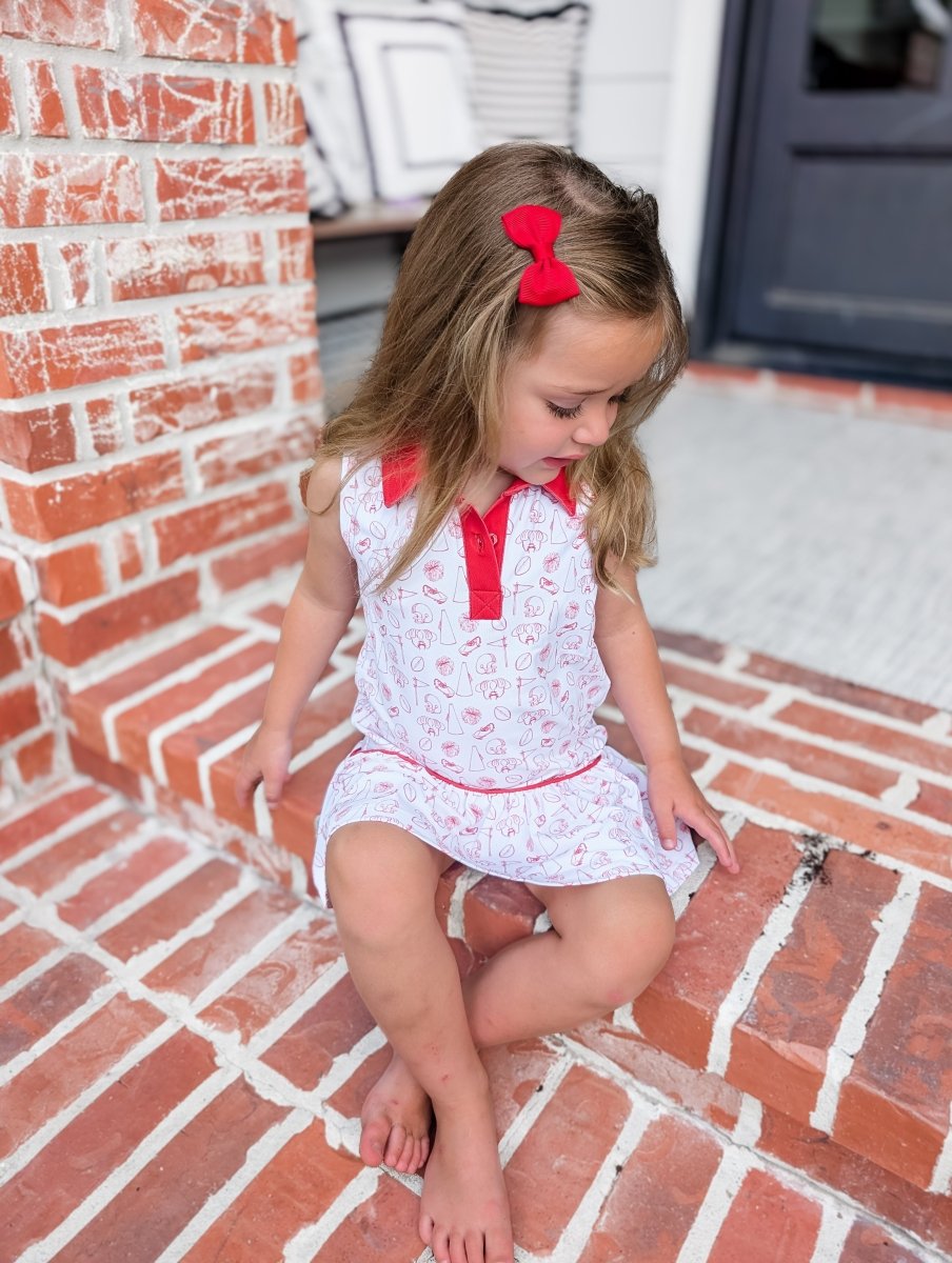 Tiny Tailgaters - Red Edition - Girls Dress - Ann + Reeves Kids