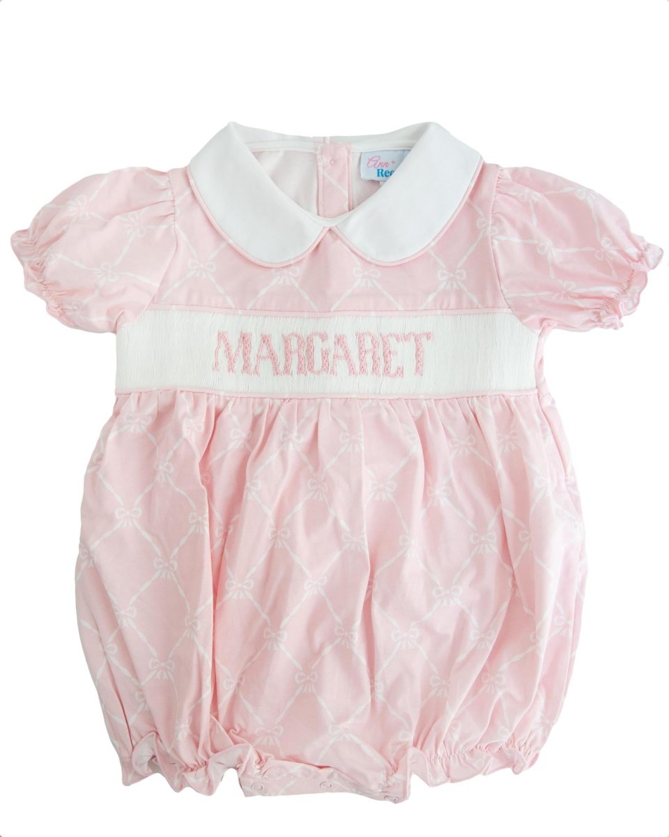 Knit Pink Bows - Custom Ellie Bubble - Ann + Reeves Kids