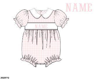 Knit Pink Gingham - Custom Ellie Bubble - Ann + Reeves Kids