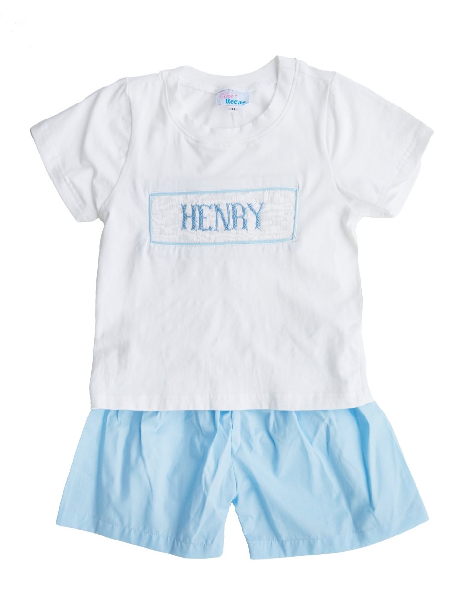 Simply Blue - Custom Robert Shorts Set - Ann + Reeves Kids