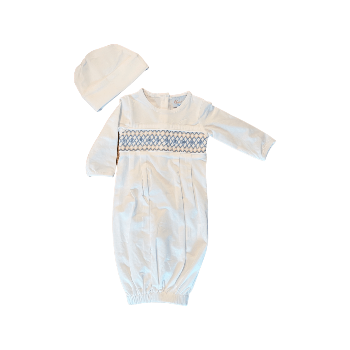 Sweet Boy - Baby Gown and Cap - Ann + Reeves Kids