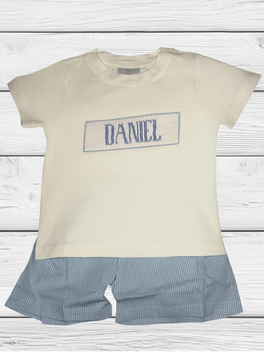 Daniel - 2T - Gingham Got the Blues - Custom Robert Shorts Set