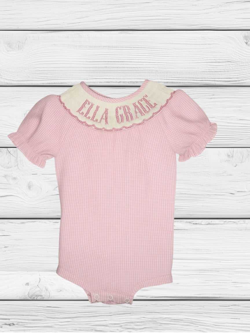 Ella Grace - 6M - Pinking Gingham - Custom Annie Bubble