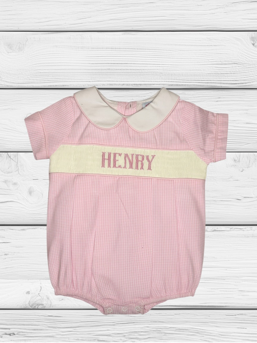 Henry - 9M - Pinking Gingham - Custom Annie Bubble