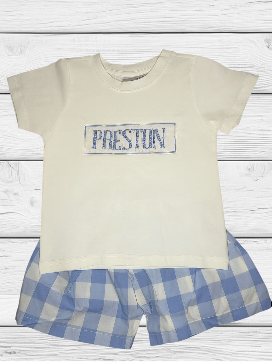 Preston - 3T - Big Blues - Custom Robert Shorts Set