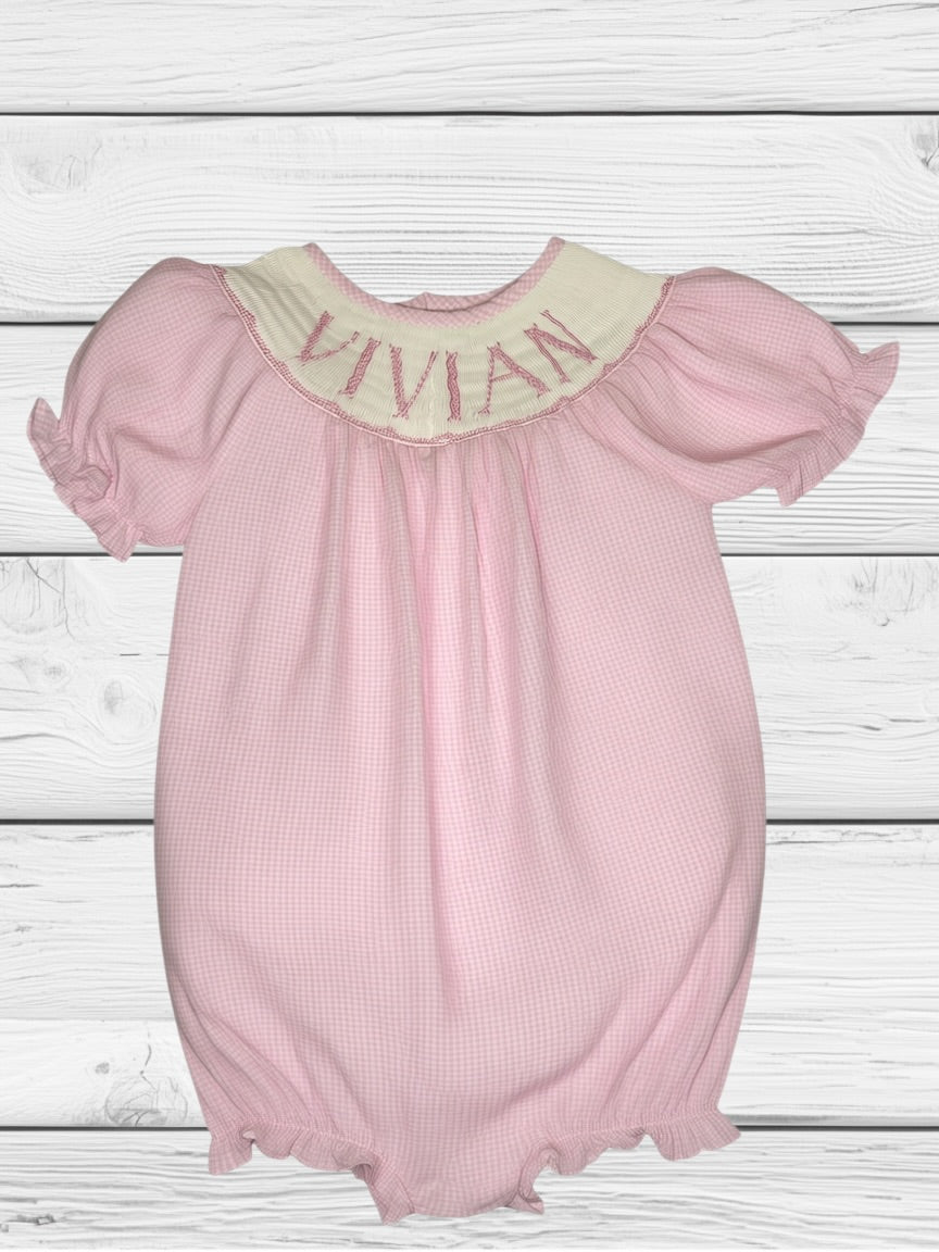 Vivian - 3T - Pinking Gingham - Custom Annie Bubble