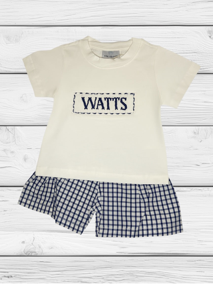 Watts - 12M - Classic Navy - Custom Robert Shorts Set