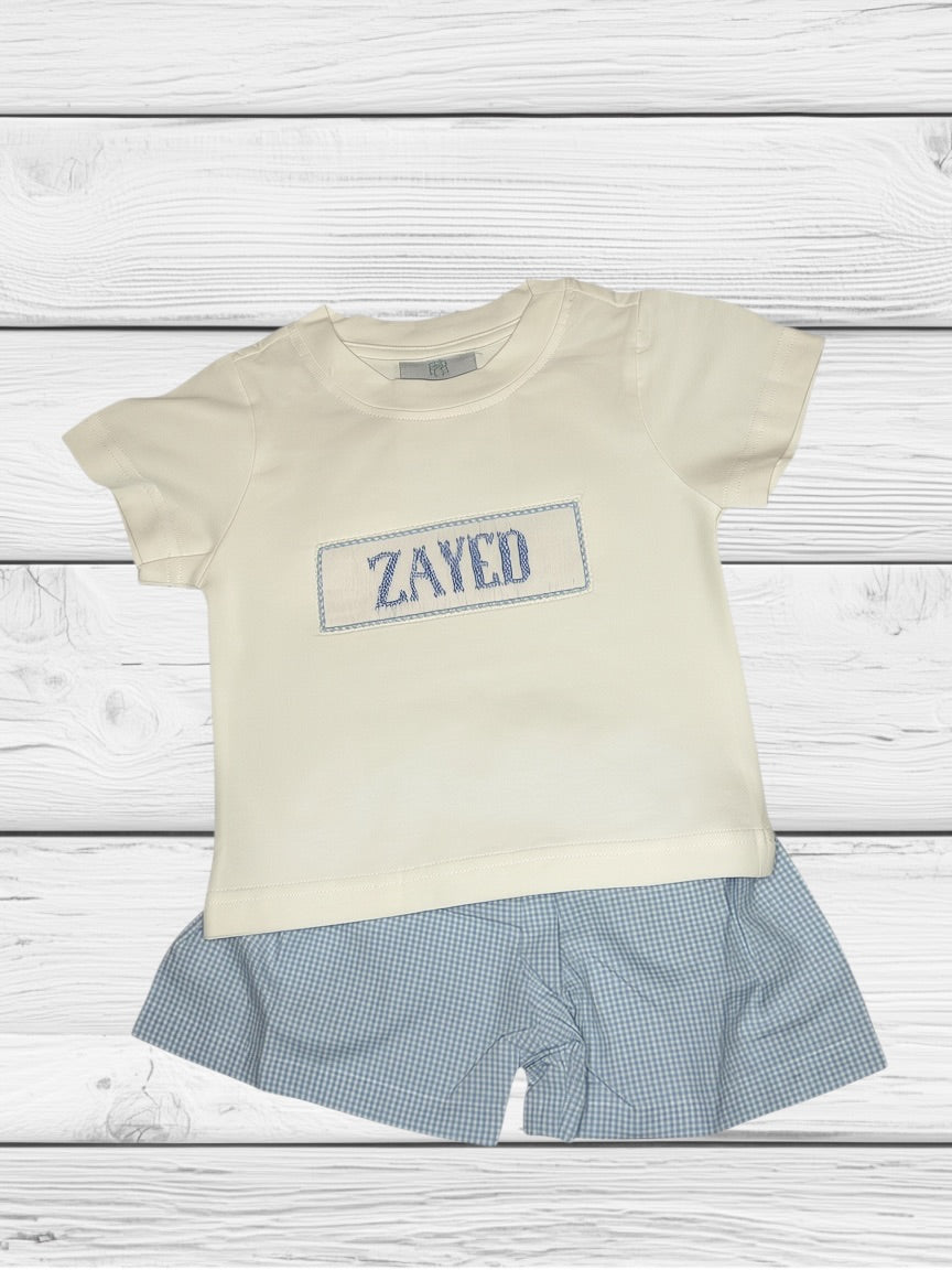 Zayed - 9M - Gingham Got the Blues - Custom Robert Shorts Set