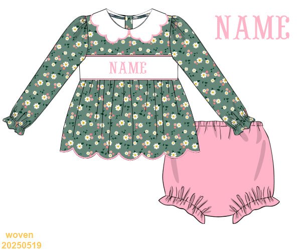 Corduroy Floral - Custom Bloomer Set - Ann + Reeves Kids
