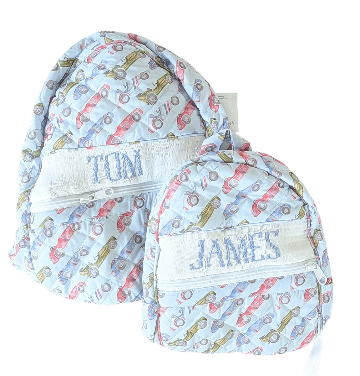 Custom Quilted Backpack - Driving Dapper - Ann + Reeves Kids