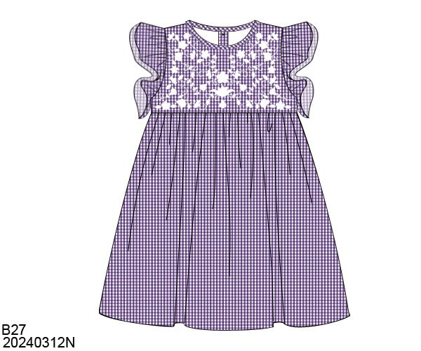 Gameday Gingham - Purple Edition - Girls Dress - Ann + Reeves Kids
