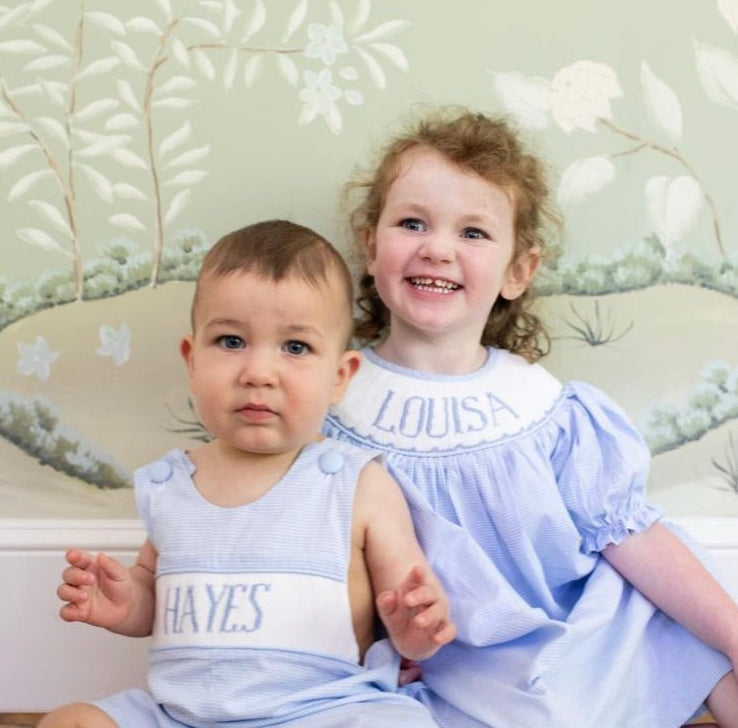 Gingham Got The Blues - Custom Emmie Dress - Ann + Reeves Kids