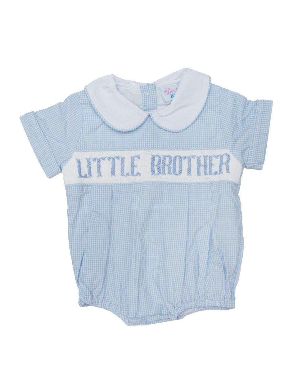 Little Brother - Blue Gingham Bubble - Ann + Reeves Kids