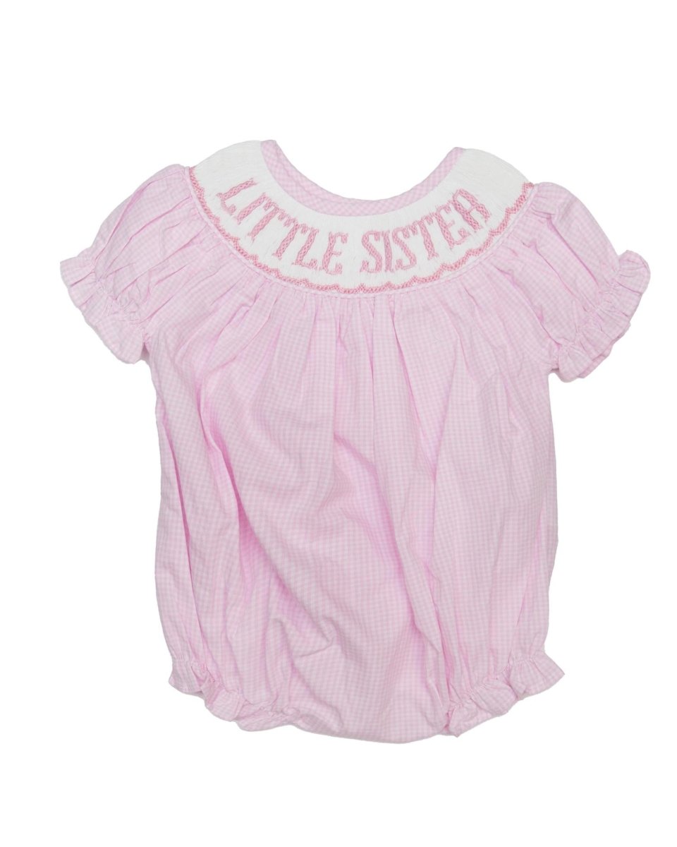 Little Sister - Pink Gingham Bubble - Ann + Reeves Kids