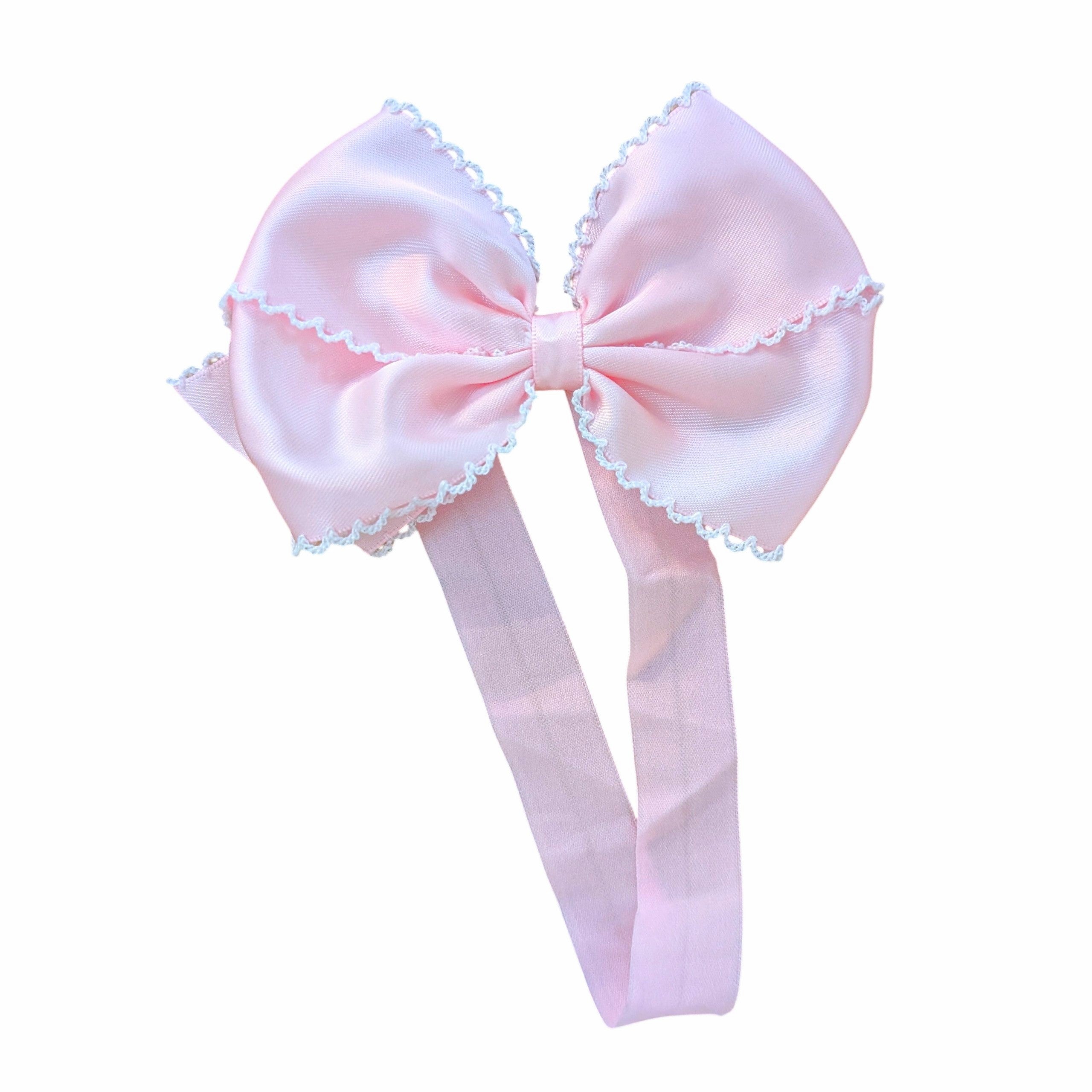Pink Satin Bow Headband