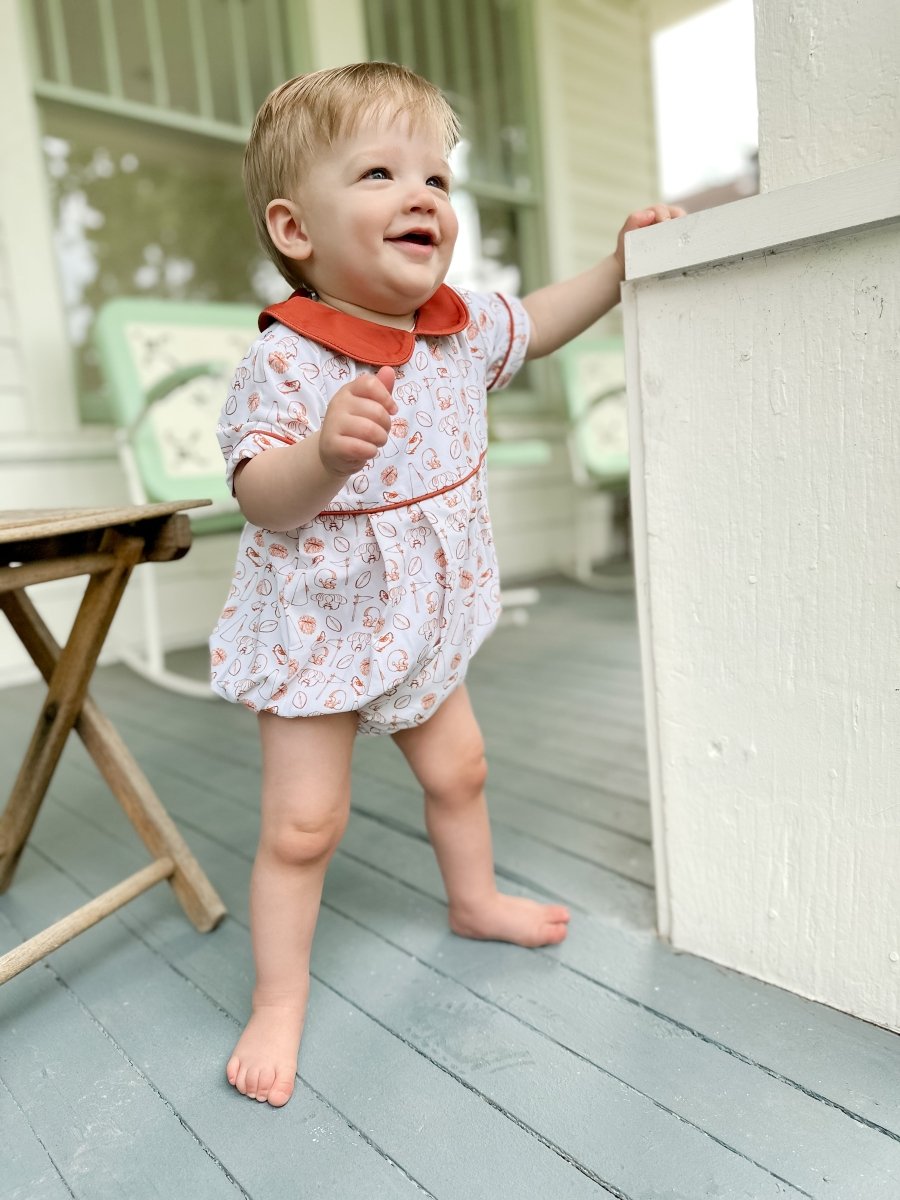 Tiny Tailgaters - Burnt Orange Edition - Boys Bubble - Ann + Reeves Kids