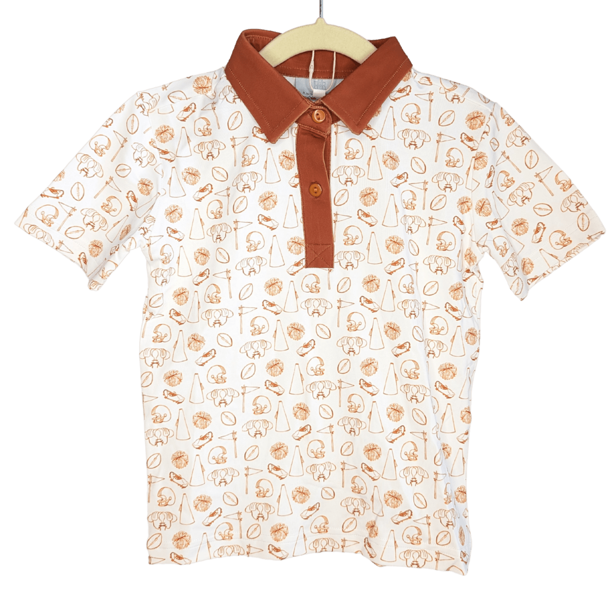 Tiny Tailgaters - Burnt Orange Edition - Boys Polo - Ann + Reeves Kids