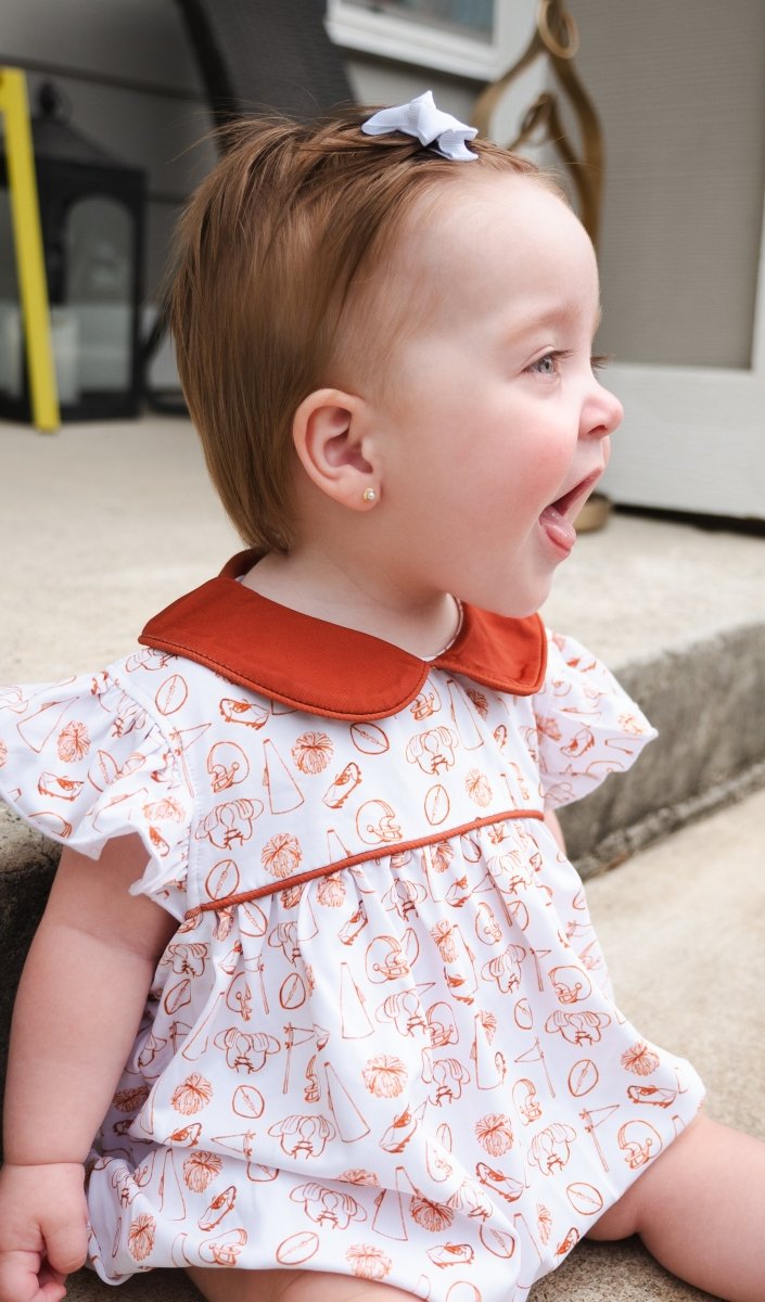Tiny Tailgaters - Burnt Orange Edition - Girls Bubble - Ann + Reeves Kids