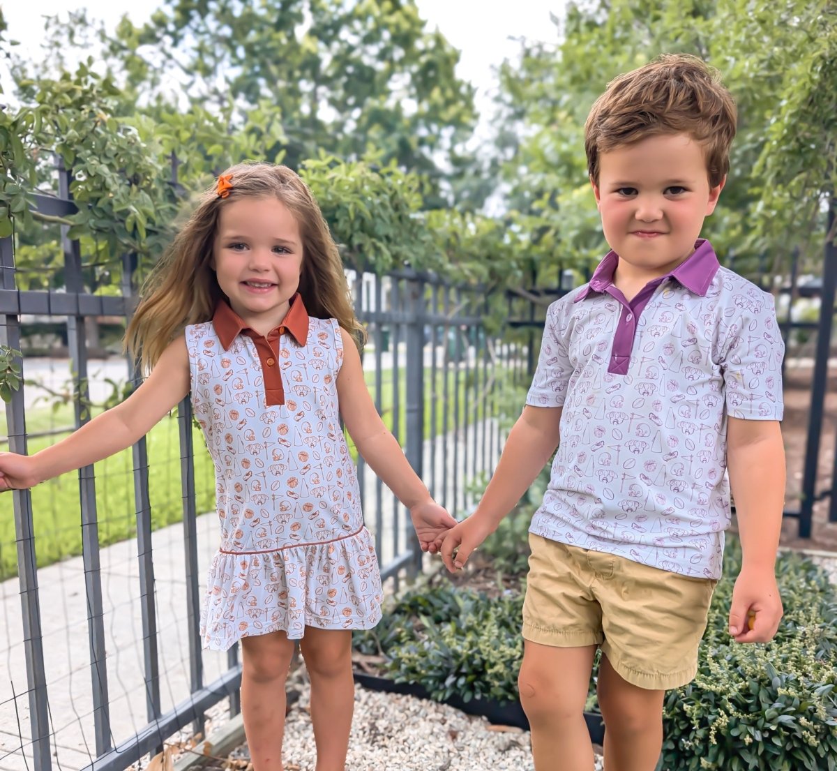 Tiny Tailgaters - Burnt Orange Edition - Girls Dress - Ann + Reeves Kids