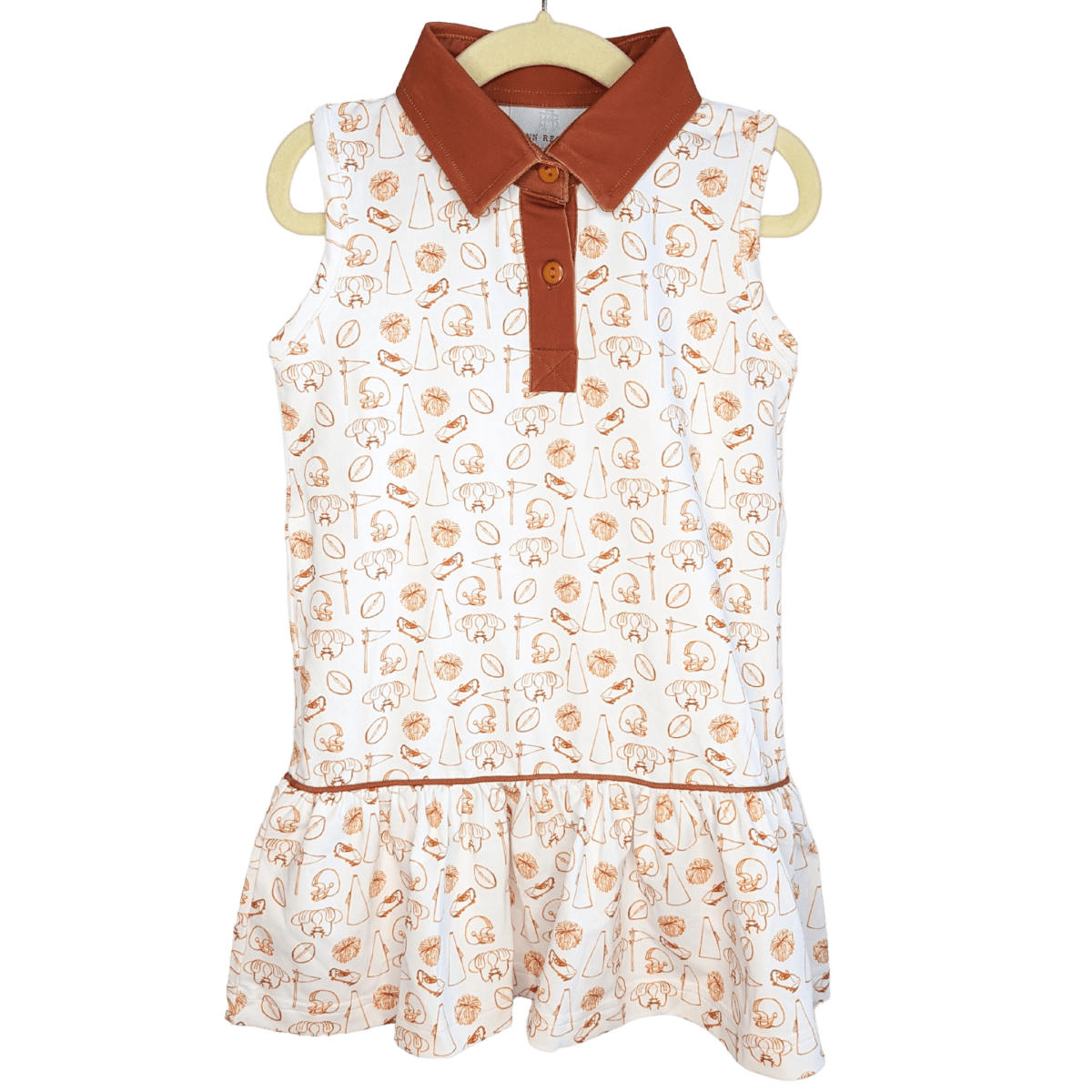 Tiny Tailgaters - Burnt Orange Edition - Girls Dress - Ann + Reeves Kids
