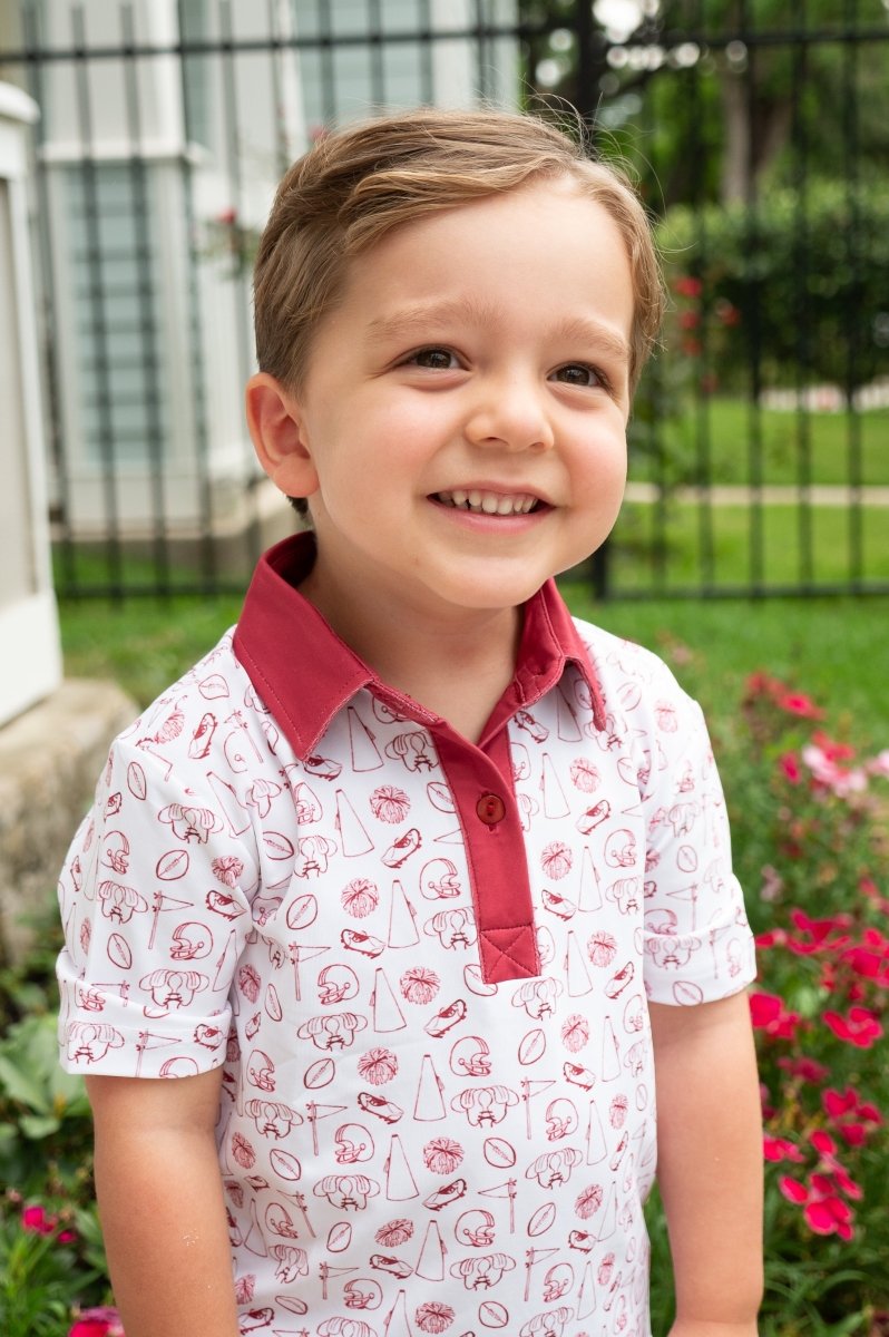 Tiny Tailgaters - Maroon Edition - Boys Polo - Ann + Reeves Kids