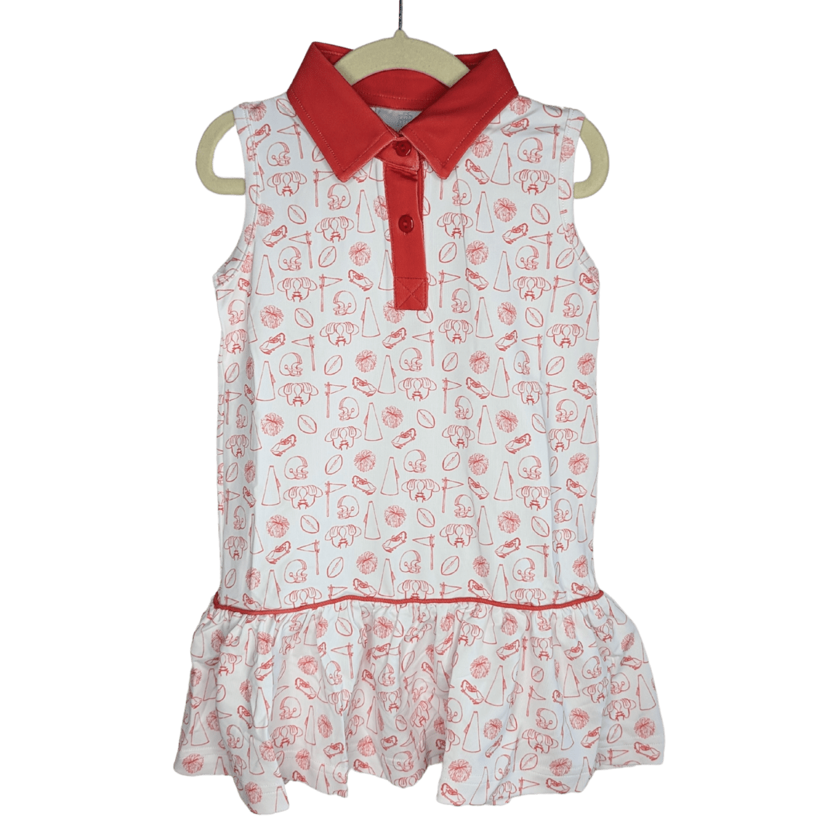 Tiny Tailgaters - Red Edition - Girls Dress - Ann + Reeves Kids