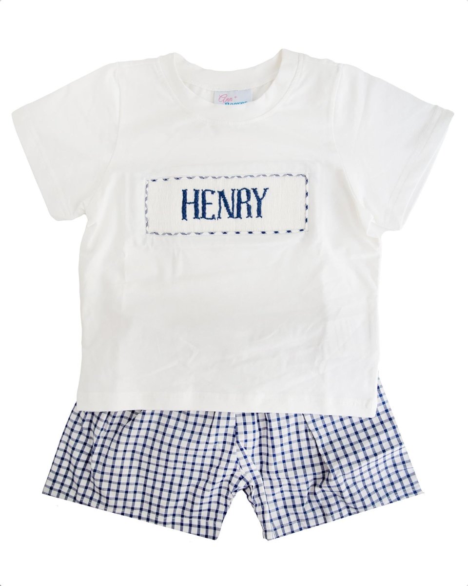 Classic Navy - Custom Robert Shorts Set - Ann + Reeves Kids