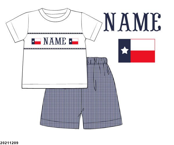Heart of Texas - Custom Robert Shorts Set - Ann + Reeves Kids