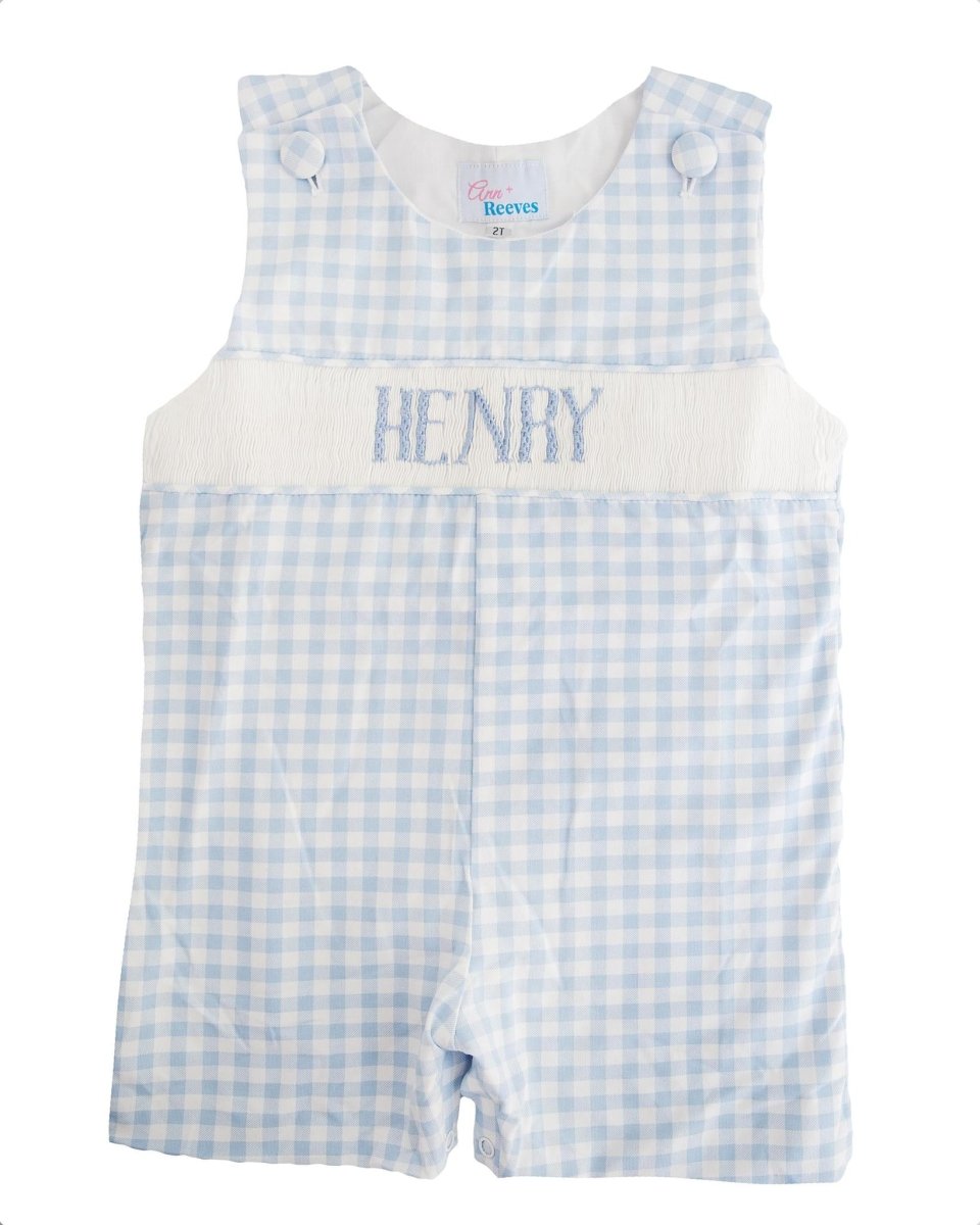 Knit Blue Gingham - Custom Anderson Jon Jon - Ann + Reeves Kids