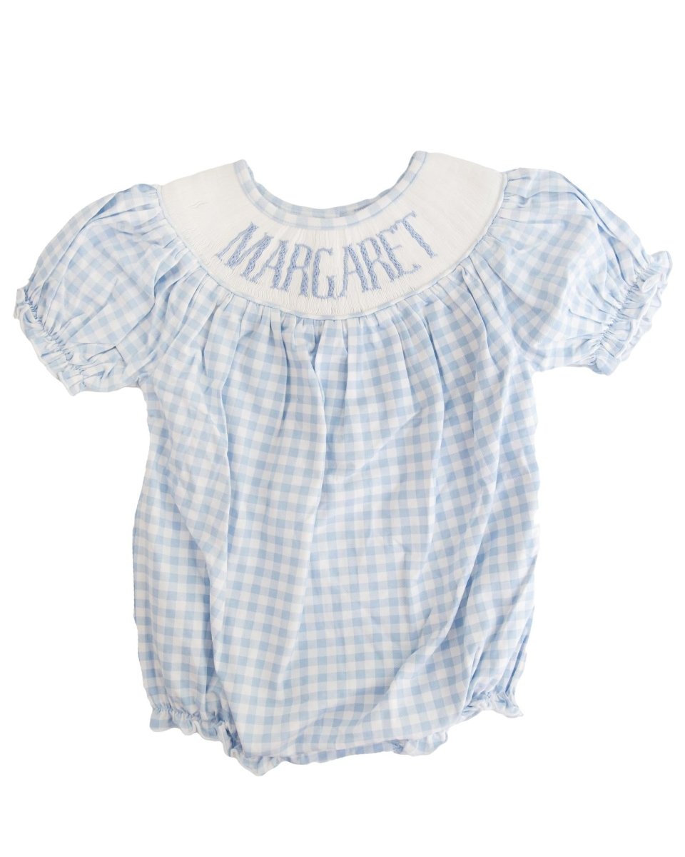 Knit Blue Gingham - Custom Annie Bubble - Ann + Reeves Kids