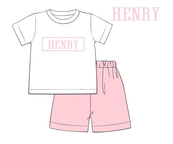 Simply Pink - Custom Robert Shorts Set - Ann + Reeves Kids